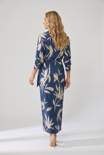 Leaf | V-Neck Wrap Summer Vacation Maxi Dress