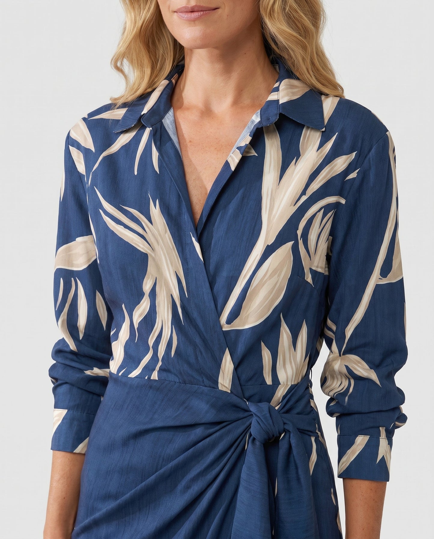 Leaf | V-Neck Wrap Summer Vacation Maxi Dress