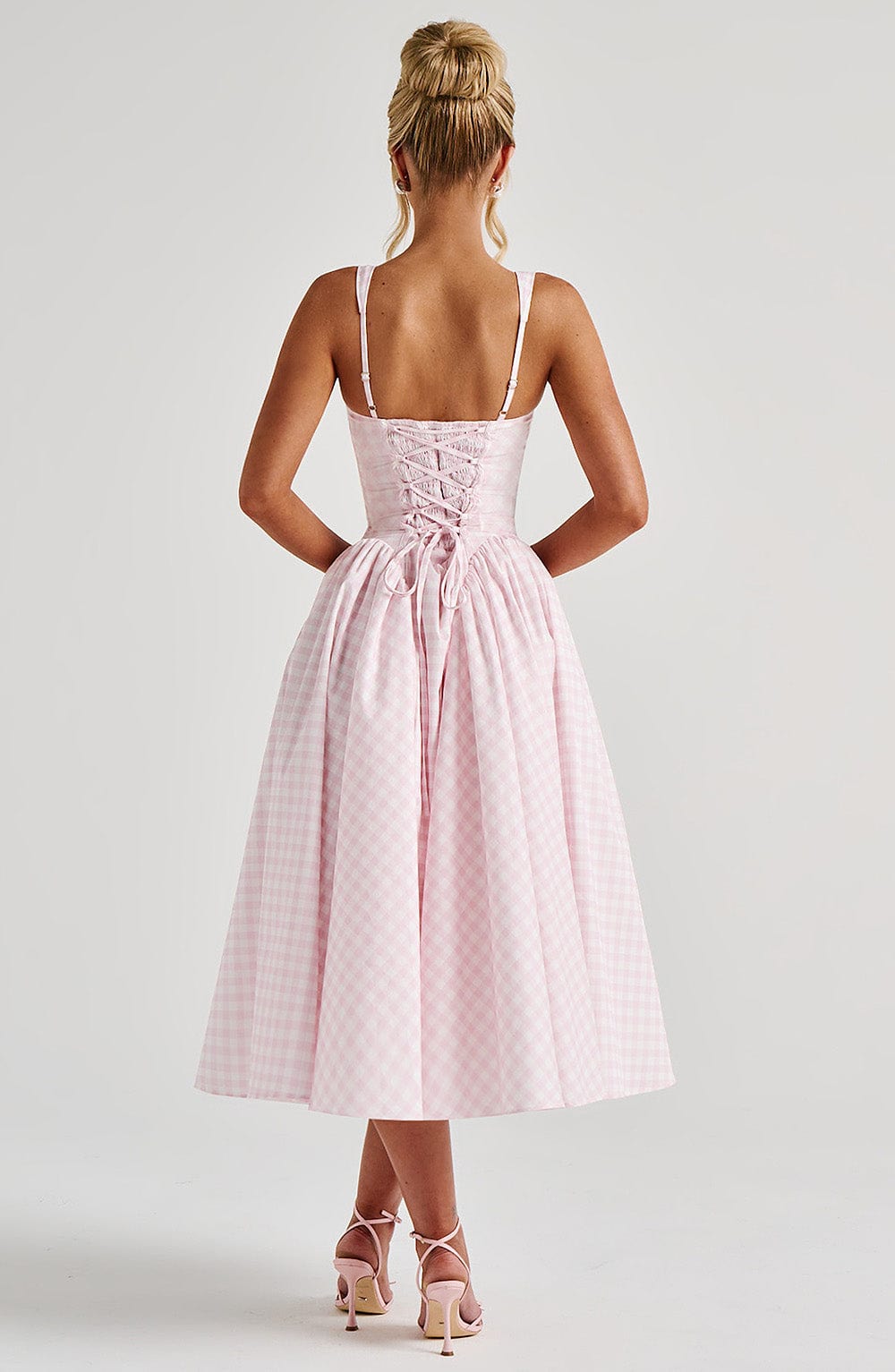 Kayden | Smocked Square Neck Sleeveless Midi Summer Dress