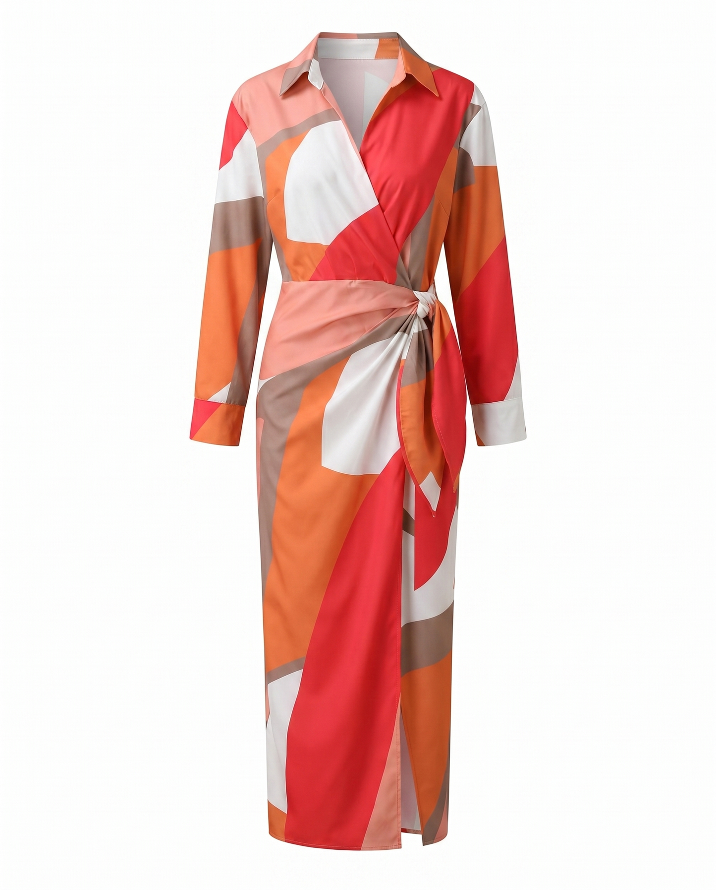 Leaf | V-Neck Wrap Summer Vacation Maxi Dress