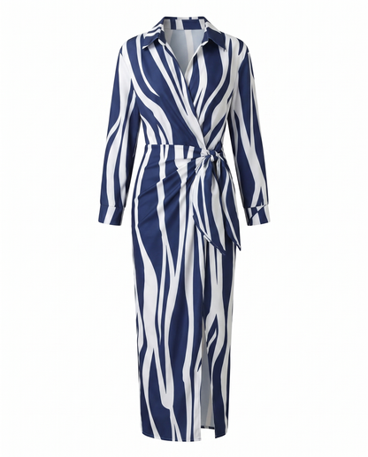 Leaf | V-Neck Wrap Summer Vacation Maxi Dress