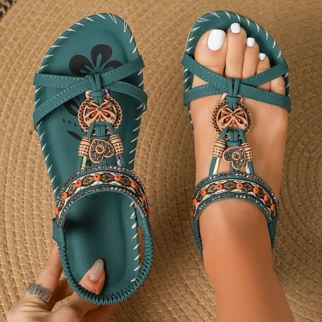 Tara | Cushioned Adjustable Flat Summer Sandals