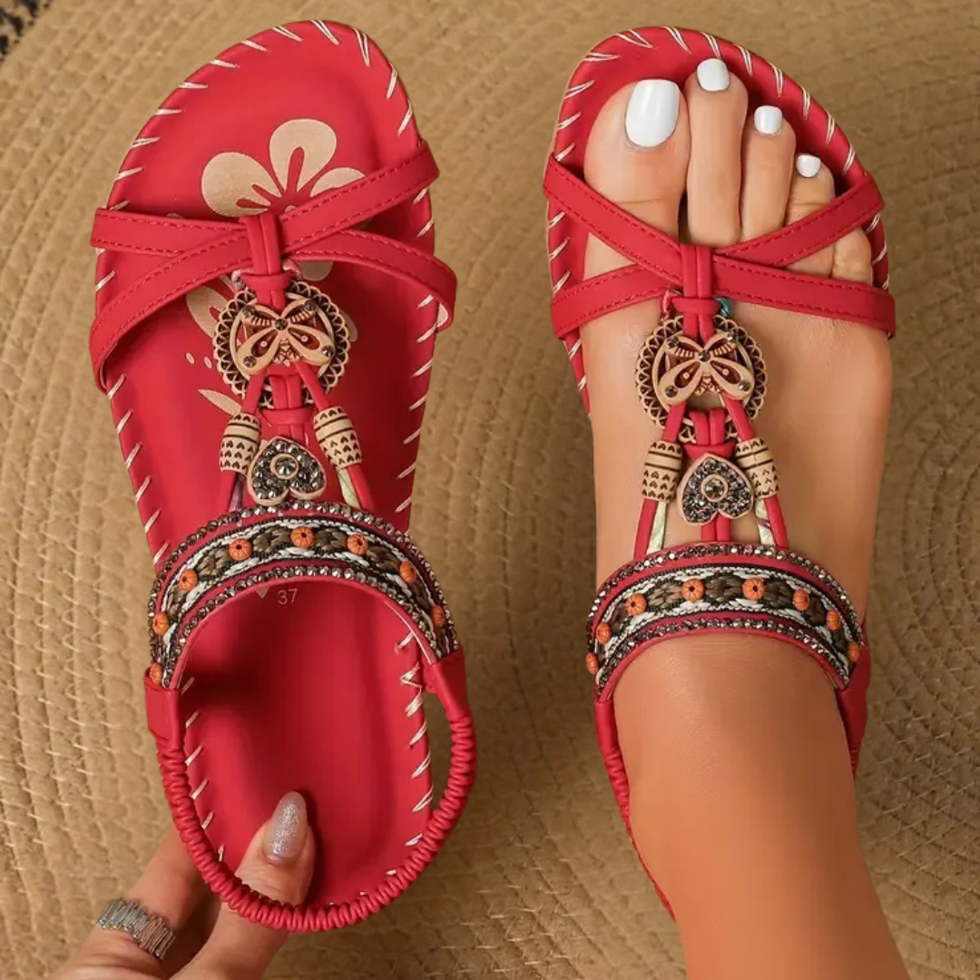 Tara | Cushioned Adjustable Flat Summer Sandals