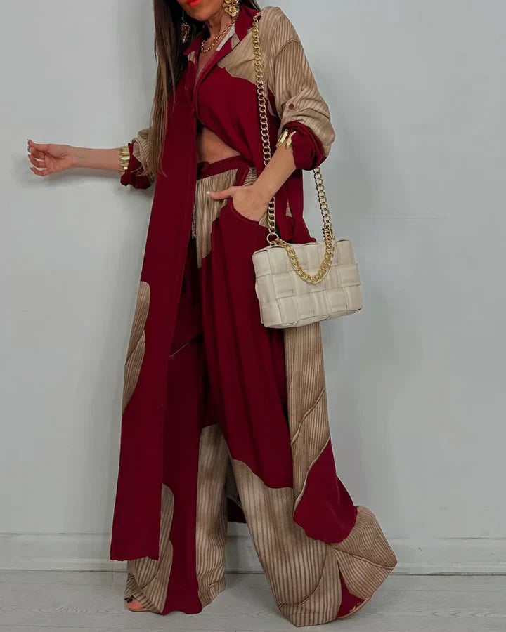 Polo | Wide Leg Pants Button Up Shirt Two-Piece Linen Set