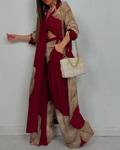Polo | Wide Leg Pants Button Up Shirt Two-Piece Linen Set