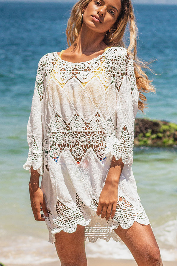 Sienna | Round Neck Ethnic Print Cover Up Beach Dress