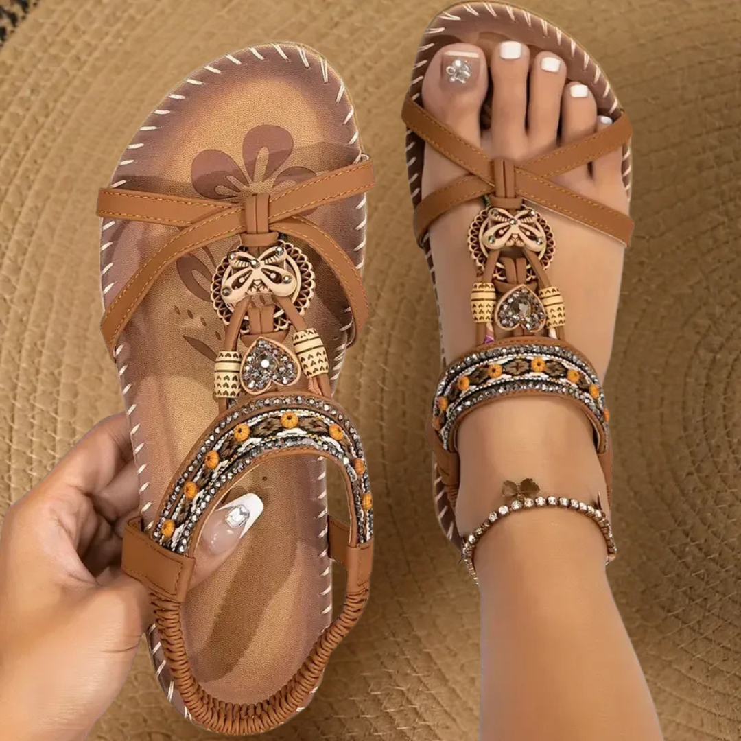 Tara | Cushioned Adjustable Flat Summer Sandals