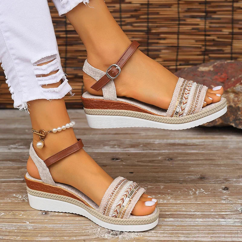 Barbara | Relaxed Summer Comfort Flat Platform Sandals