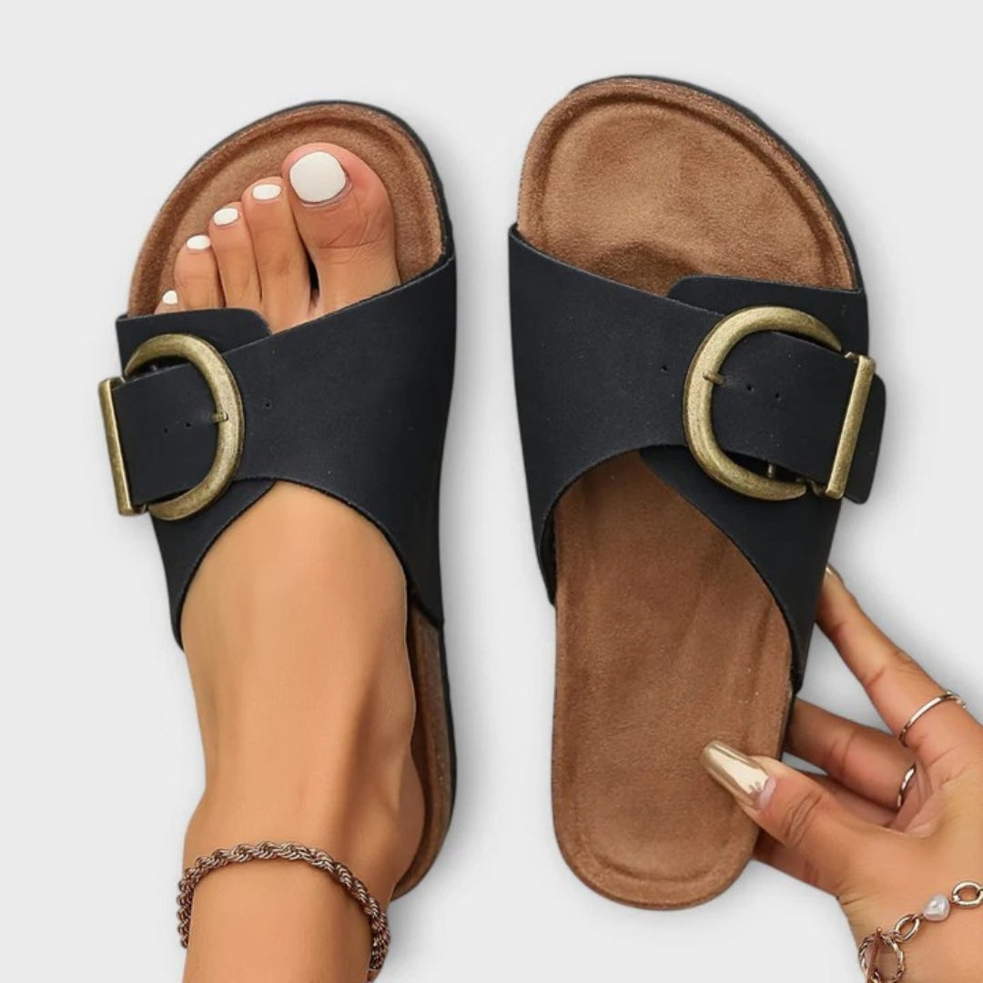 Freesia | Adjustable Cushioned Comfort Strappy Flat Sandals