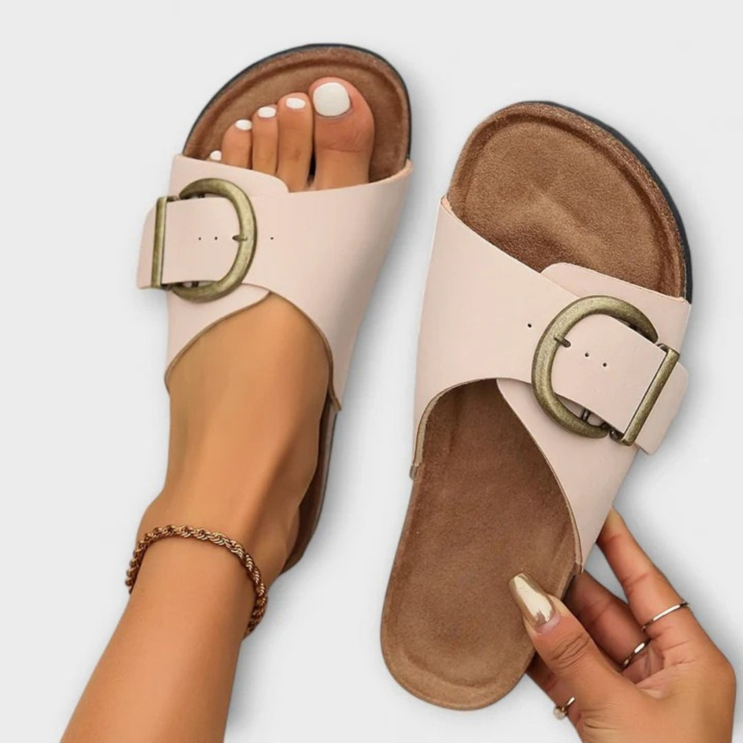 Freesia | Adjustable Cushioned Comfort Strappy Flat Sandals