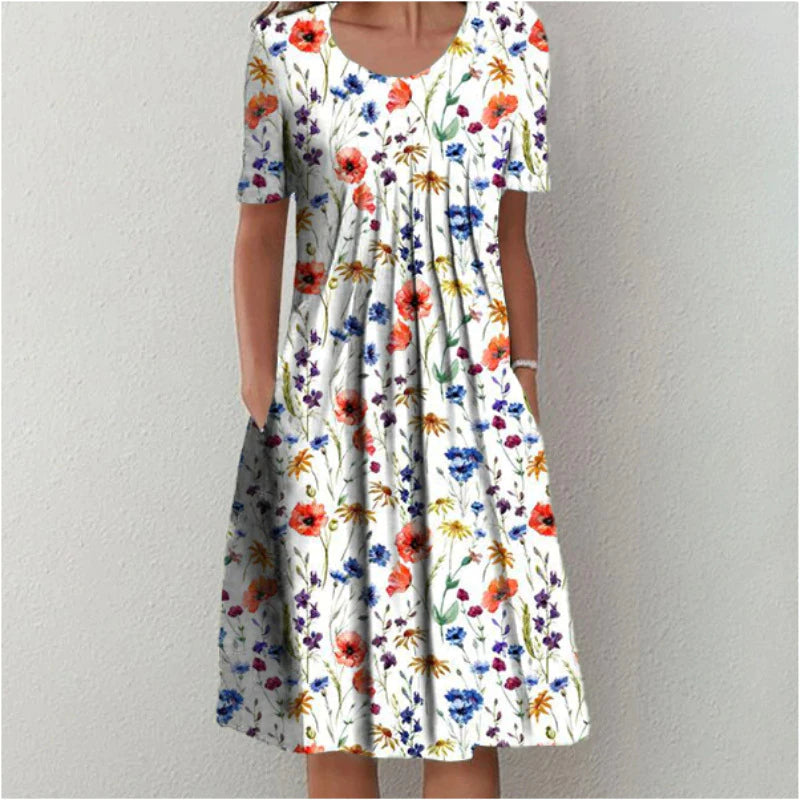 Fleur | Floral Print Summer Vacation Midi Sundress