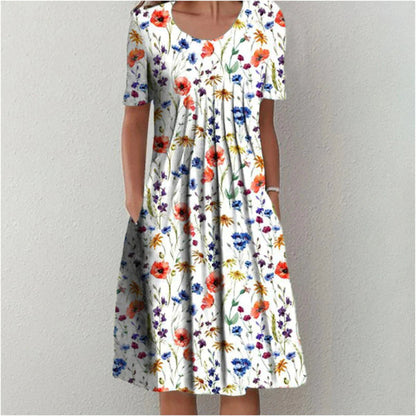Fleur | Floral Print Summer Vacation Midi Sundress