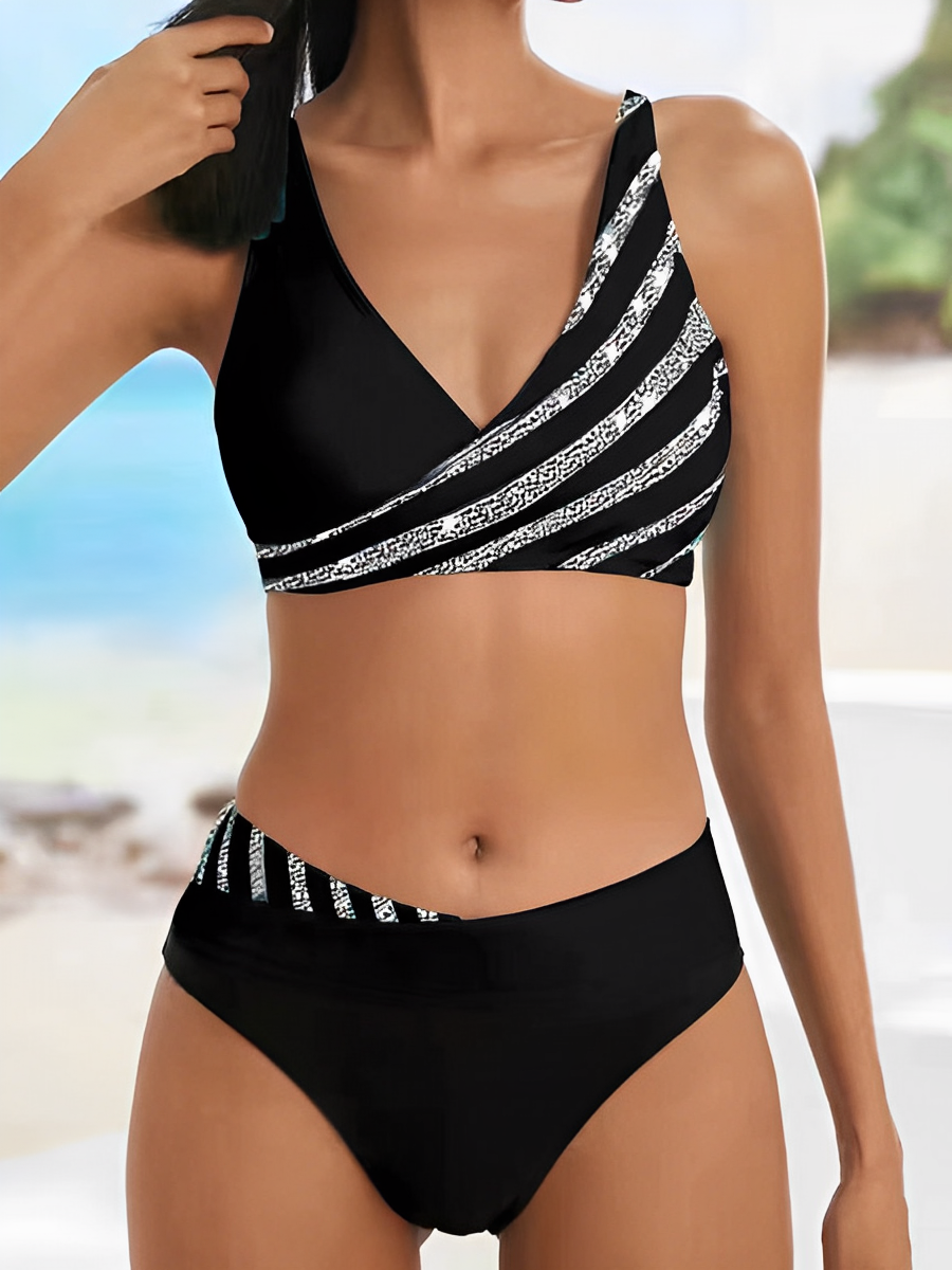 Lotte | Vibrant Striped Two Piece Bikini Set
