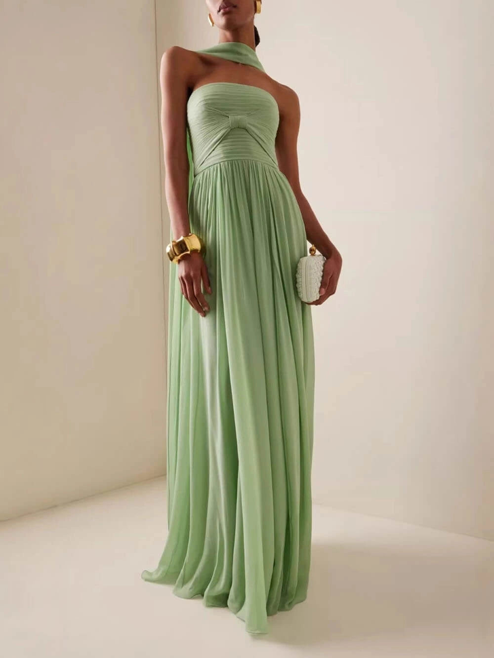 Milly | Elegant Strapless Summer Wedding Guest Maxi Dress