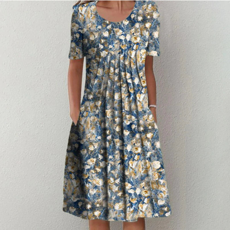 Fleur | Floral Print Summer Vacation Midi Sundress