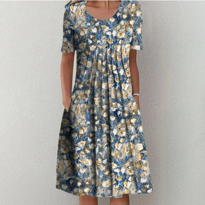 Fleur | Floral Print Summer Vacation Midi Sundress