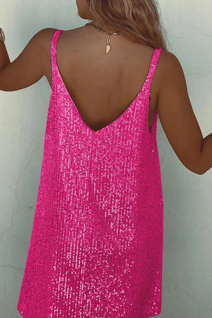 Stella | Sparkle V-Back Sequin Mini Dress