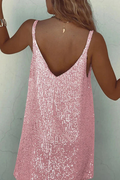 Stella | Sparkle V-Back Sequin Mini Dress