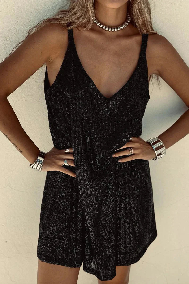 Stella | Sparkle V-Back Sequin Mini Dress