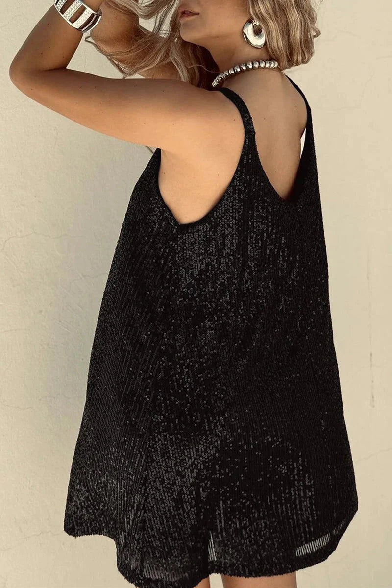 Stella | Sparkle V-Back Sequin Mini Dress