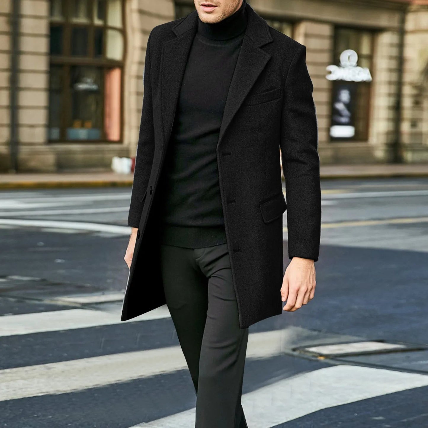 Kendall | Men's Mid-Length Wool Blend Overcoat