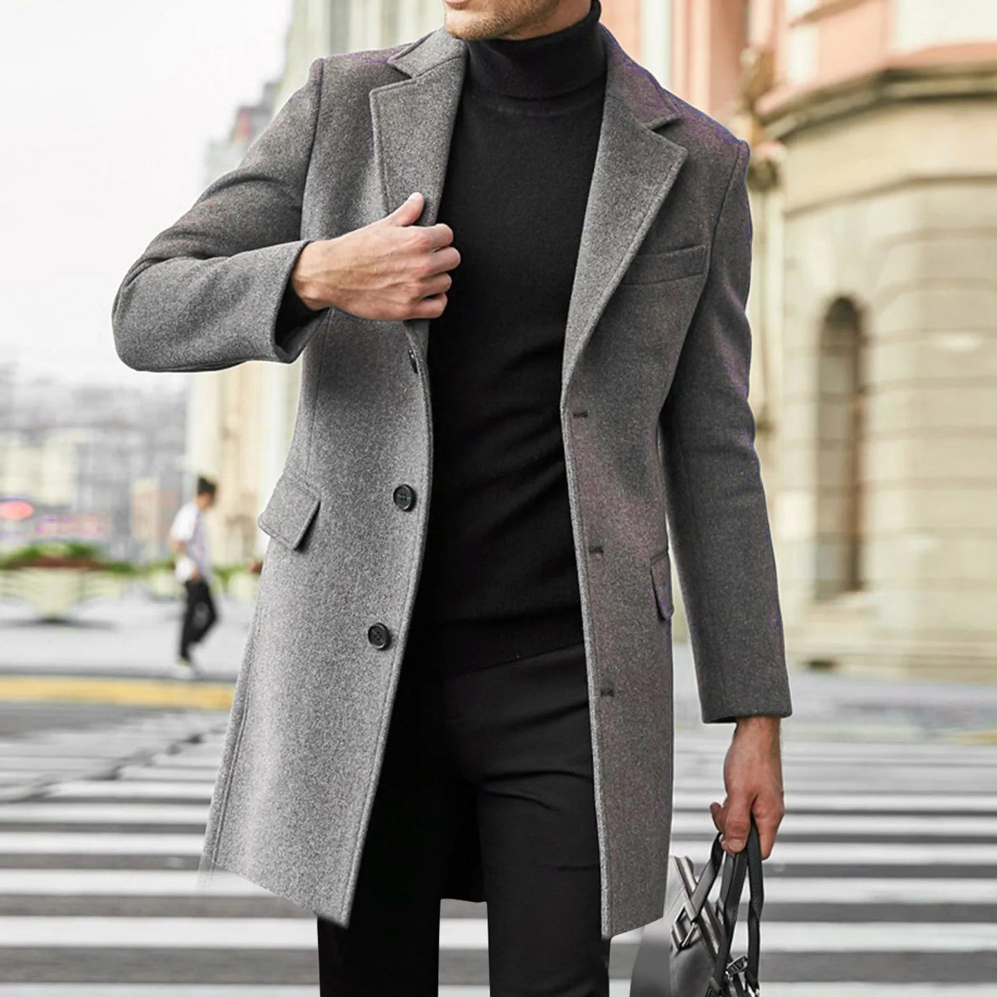 Kendall | Men's Mid-Length Wool Blend Overcoat