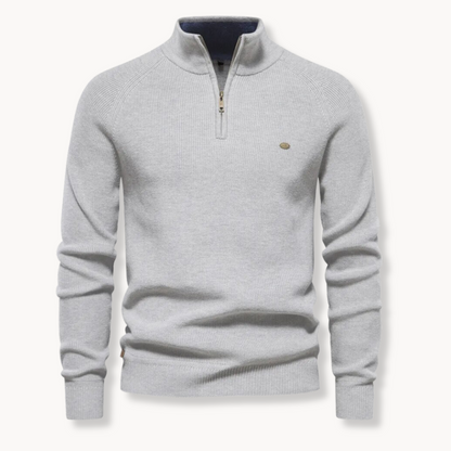 Landon | Men's Quarter Zip Ribbed Knit Jumper