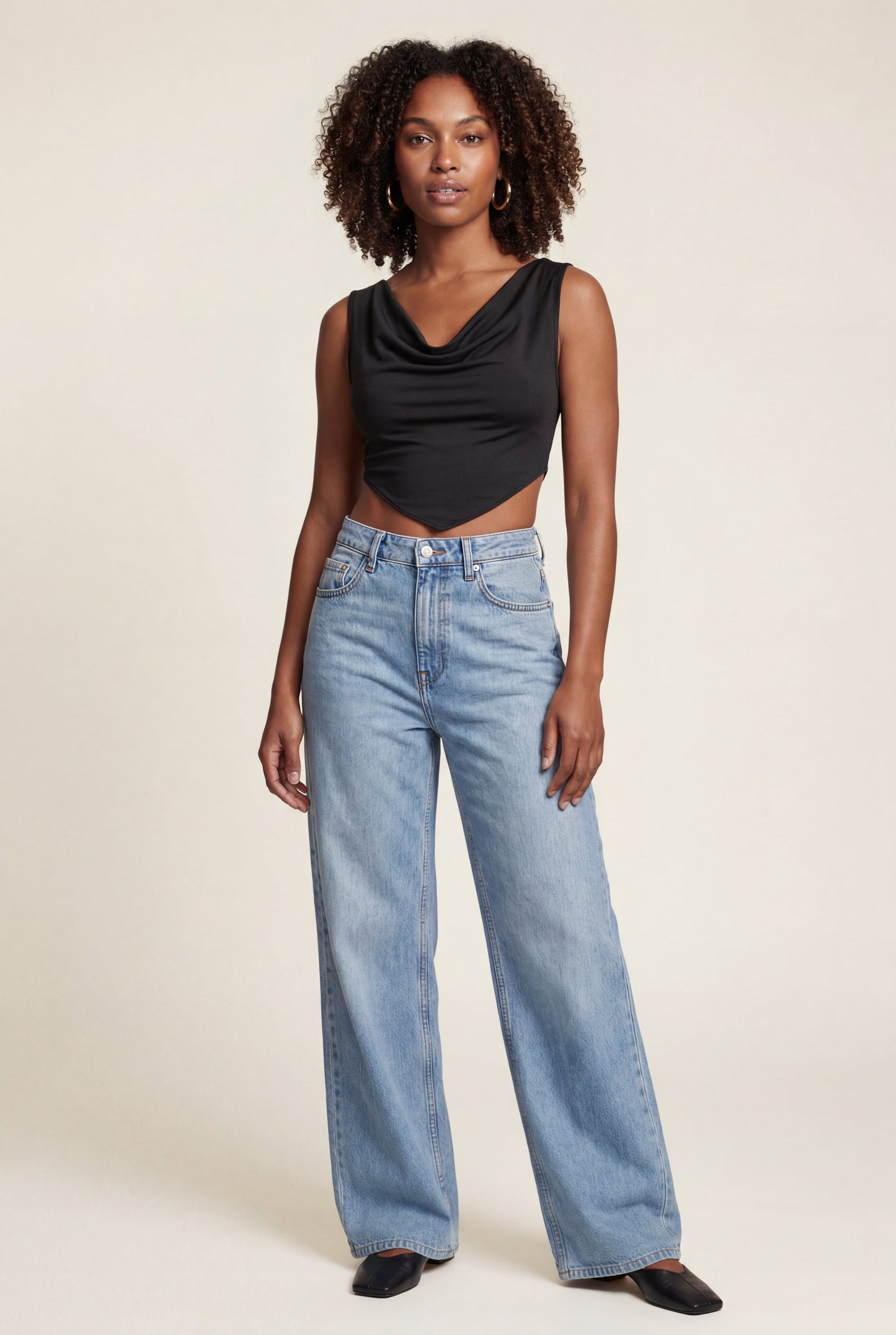 Delphine | Light Wash High Rise Relaxed Wide Leg Jeans