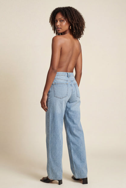Delphine | Light Wash High Rise Relaxed Wide Leg Jeans