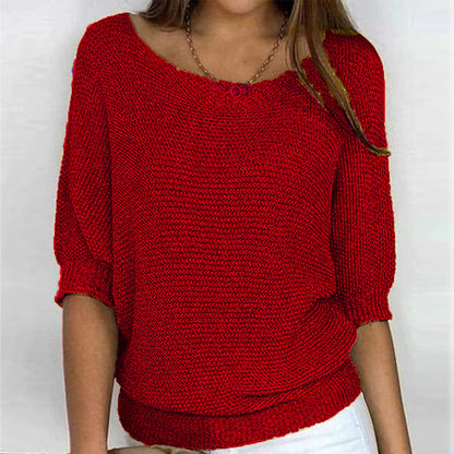 Lilly | Women's Three Quarter Sleeve Relaxed Fit Jumper