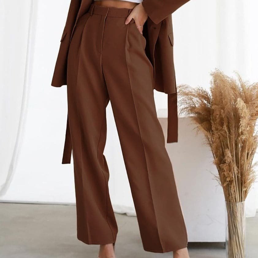 Janet | Pleated High-Waisted Wide Leg Linen Pants