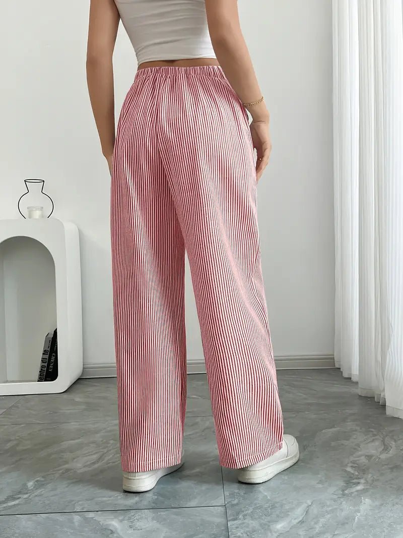 Eleanor | Striped Drawstring Wide-Leg Linen Pants
