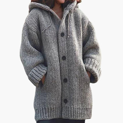 Women's Longline Hooded Open Front Cardigan