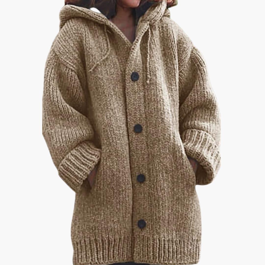 Women's Longline Hooded Open Front Cardigan