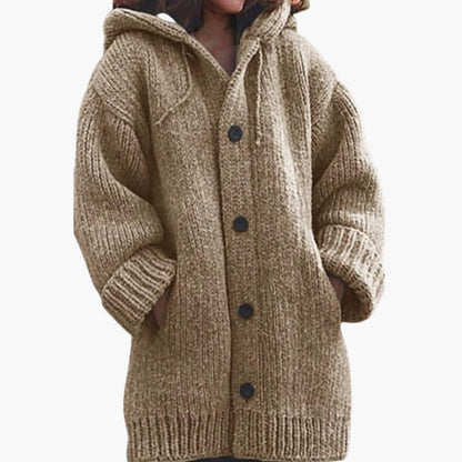Women's Longline Hooded Open Front Cardigan