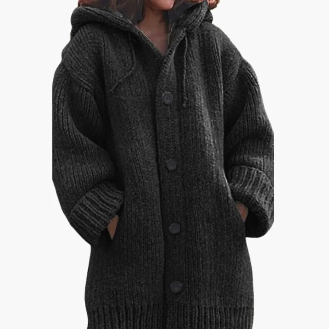 Women's Longline Hooded Open Front Cardigan