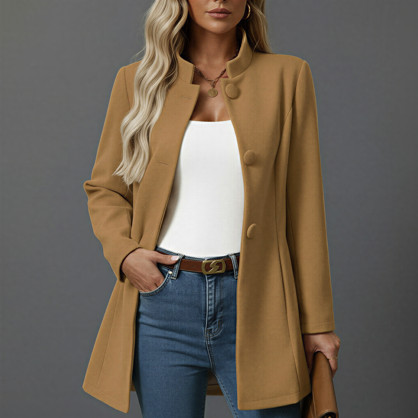 Maisie | Women's Button Front A-Line Winter Coat