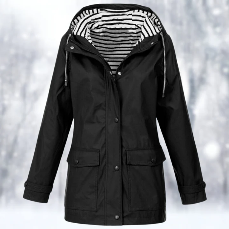 Margaret | Women's Hooded Button-Front Rain Jacket