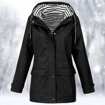 Margaret | Women's Hooded Button-Front Rain Jacket