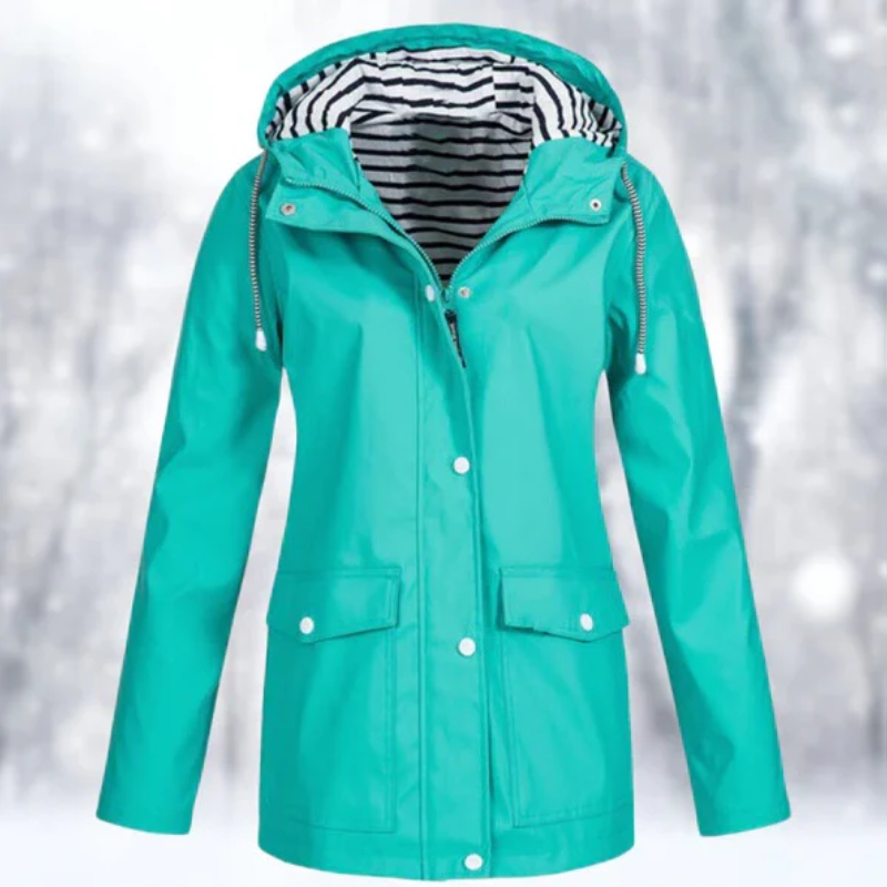 Margaret | Women's Hooded Button-Front Rain Jacket