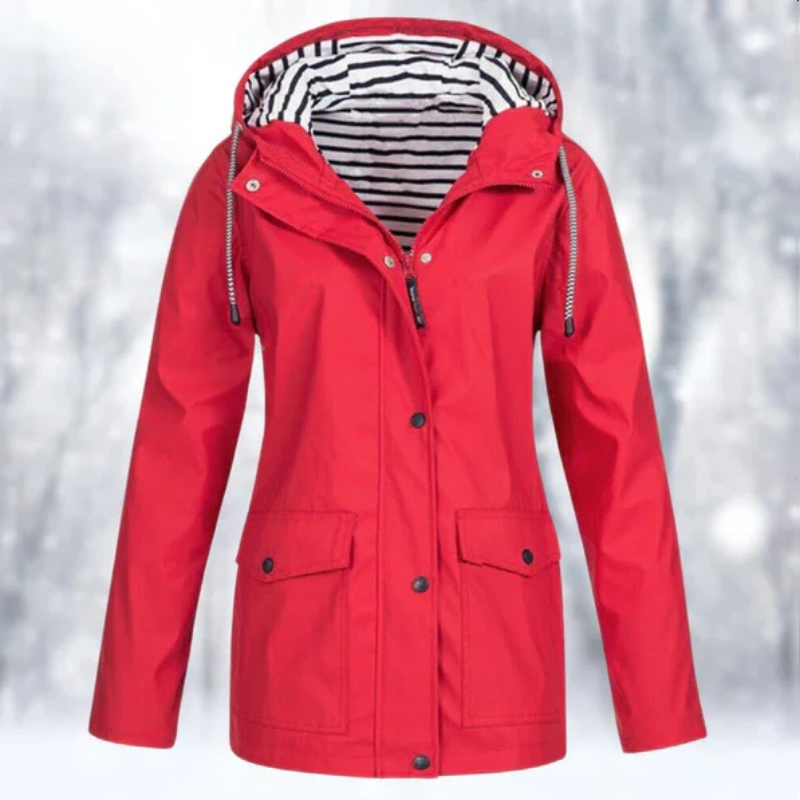 Margaret | Women's Hooded Button-Front Rain Jacket