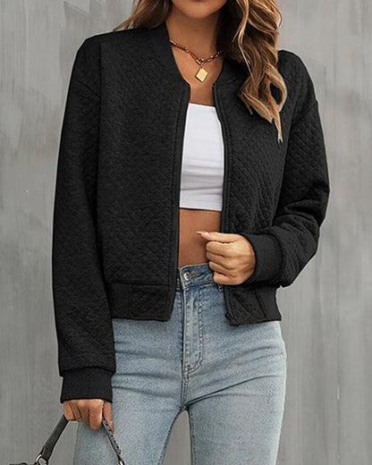 Margot | Women's Collarless Quilted Bomber Jacket