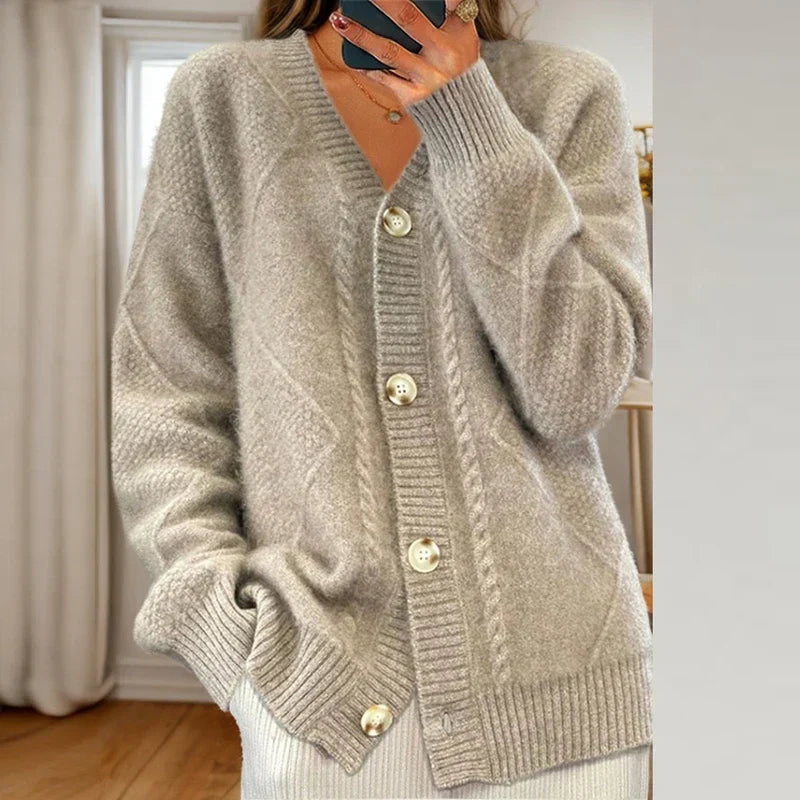 Mariah | Women's Relaxed Fit V-Neck Button Cardigan