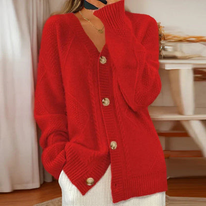 Mariah | Women's Relaxed Fit V-Neck Button Cardigan
