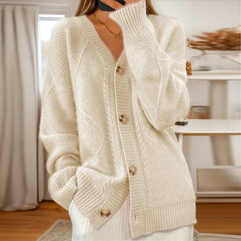 Mariah | Women's Relaxed Fit V-Neck Button Cardigan