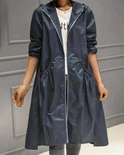 Mia | Women's Longline Hooded Zip Up Jacket