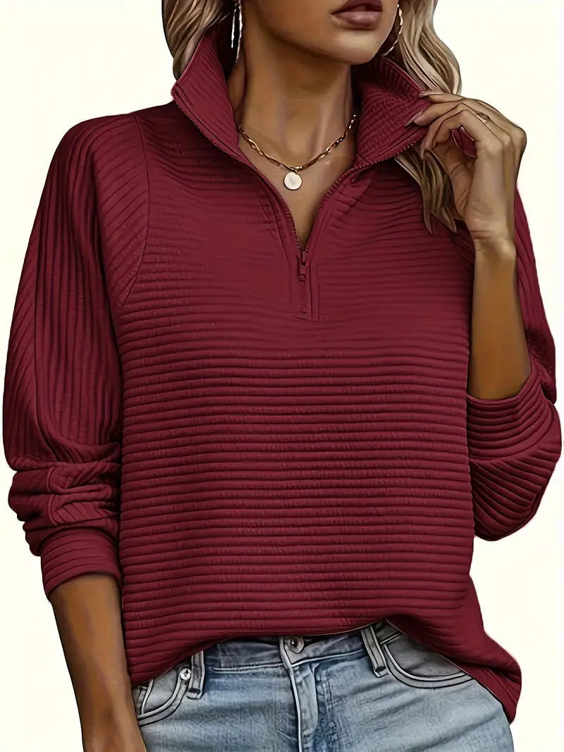Michaela | Women's Half Zip Funnel Neck Jumper