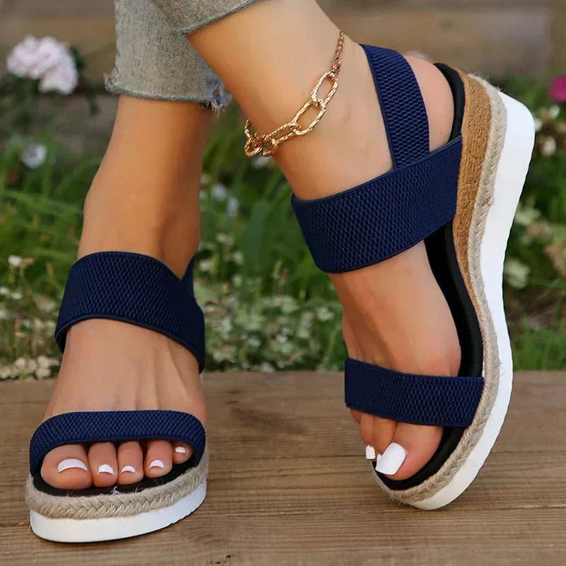Reagan | Jute Espadrille Wedge Comfort Platform Sandals