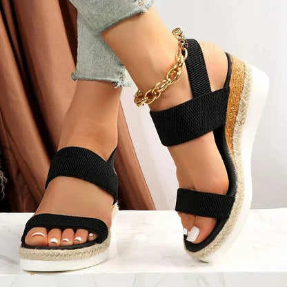 Reagan | Jute Espadrille Wedge Comfort Platform Sandals