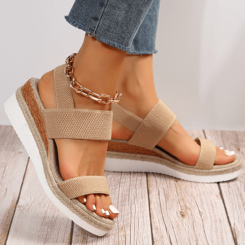 Reagan | Jute Espadrille Wedge Comfort Platform Sandals